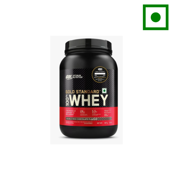 Optimum nutrition (ON) Gold Standard 100% Whey Protein Powder Chocolate Flavor 2Lbs for Muscle Growth and Recovery.