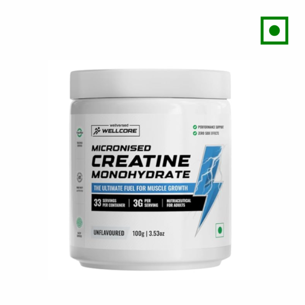 Wellcore Pure Micronised Creatine Monohydrate Powder | Unflavoured, 33 Servings | Facilitates Rapid Absorption | Promotes Increased Muscle Strength and Power.