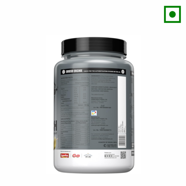 AVVATAR ISORICH WHEY PROTEIN | Malai Kulfi flavour | 1Kg pack | 29g of protein per serving | 29 servings. - Image 3
